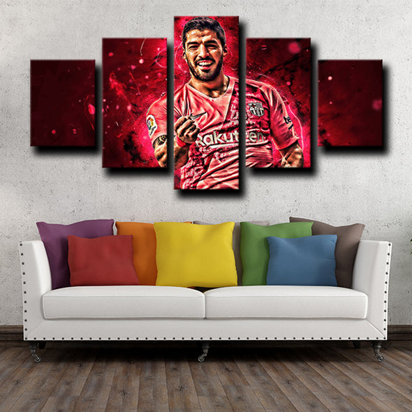 5 piece picture canvas art prints FC Barcelona Suarez home decor-1227 (4)