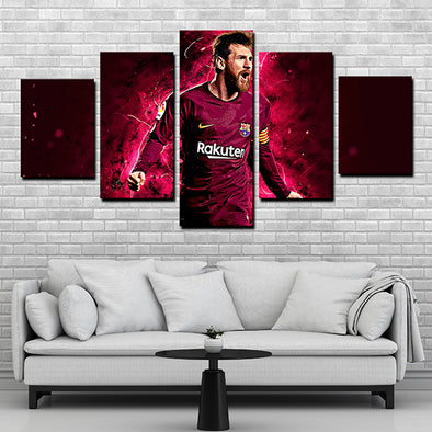  5 piece picture canvas art prints FC Barcelona messi home decor-1203 (1)