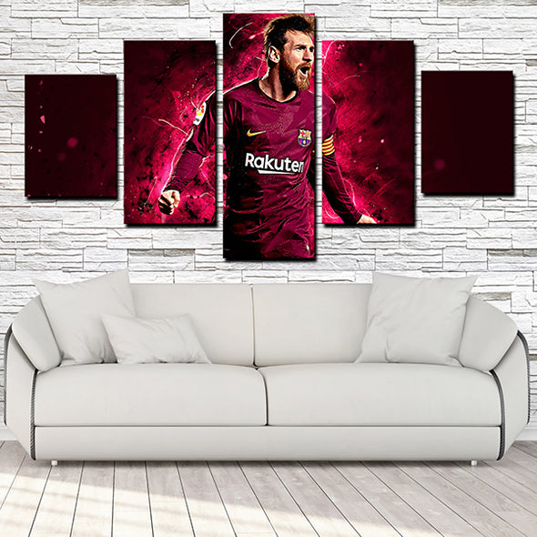  5 piece picture canvas art prints FC Barcelona messi home decor-1203 (4)