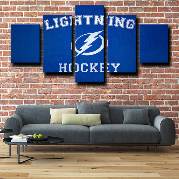 5 piece picture canvas art prints Tampa Bay Lightning Logo home decor-1204 (2)