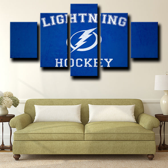 5 piece picture canvas art prints Tampa Bay Lightning Logo home decor-1204 (4)