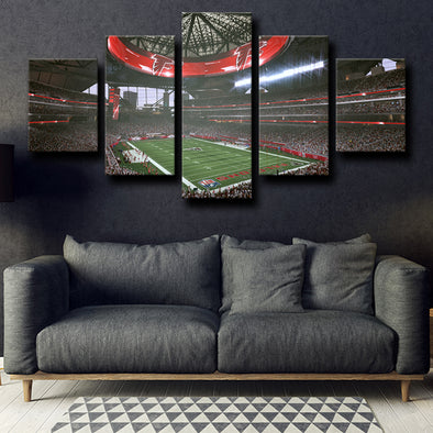 5 piece picture canvas prints Atlanta Falcons Rugby Field home decor-1220 (1)
