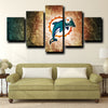 5 piece picture canvas prints Miami Dolphins logo crest home decor-1202 (4)