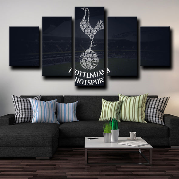5 piece picture canvas prints Tottenham spurs  Logo Crest wall decor-1230 (2)