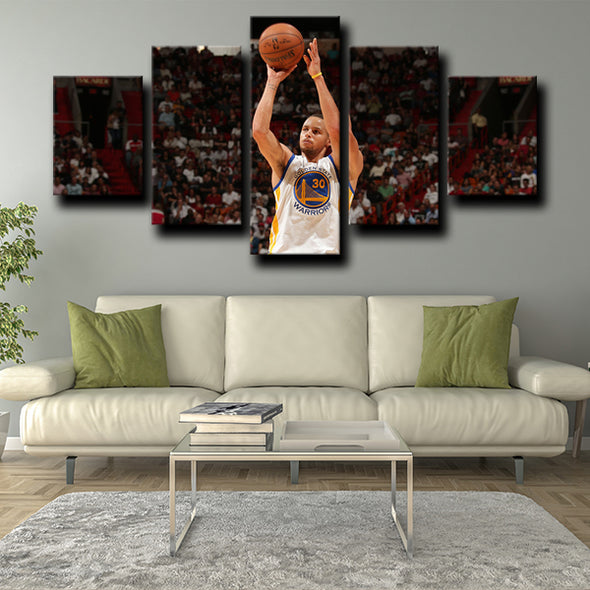 5 piece picture canvas warriors Curry home decor-1227 (3)