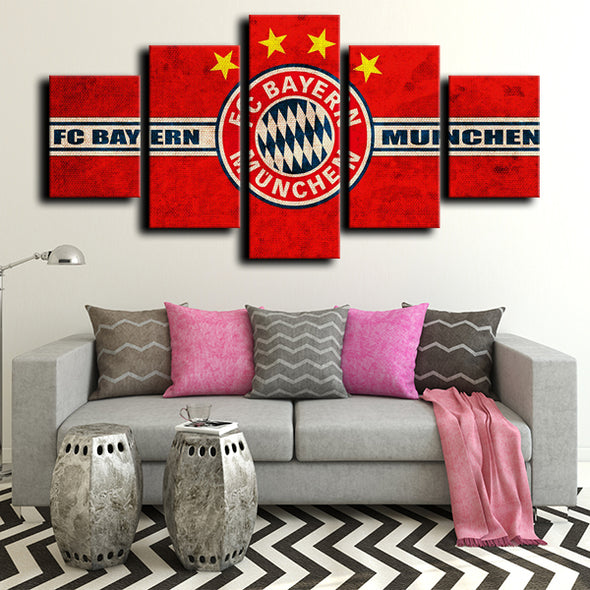 5 piece picture set art framed prints Bayern logo emblem wall decor-1206 (1)