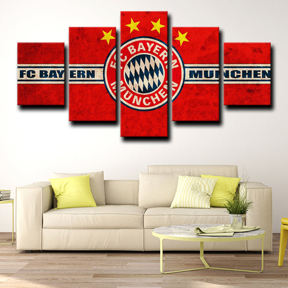 5 piece picture set art framed prints Bayern logo emblem wall decor-1206 (2)
