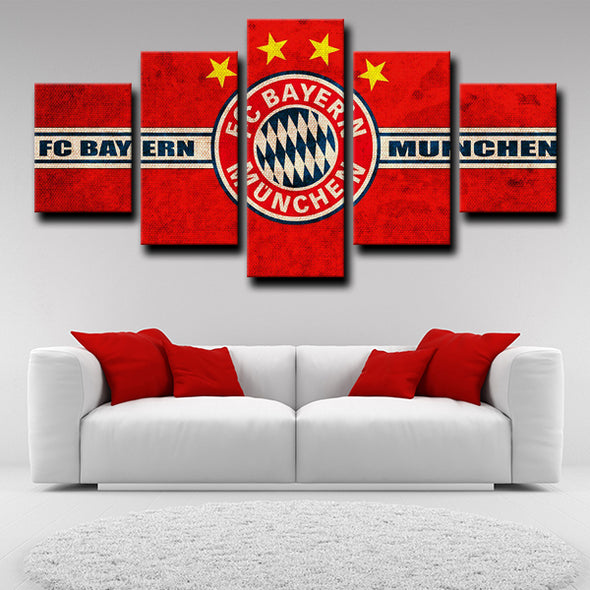 5 piece picture set art framed prints Bayern logo emblem wall decor-1206 (4)