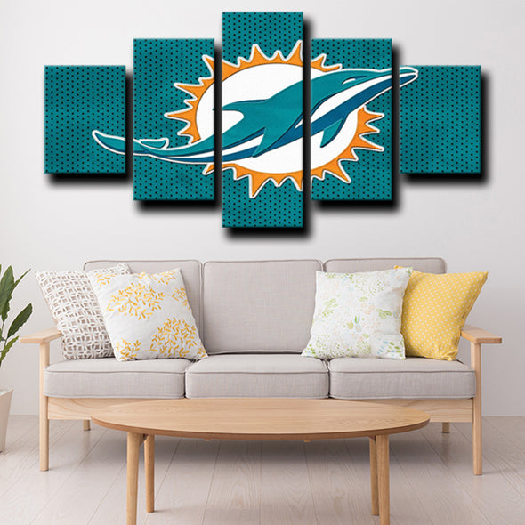 5 piece picture set framed prints Miami Dolphins logo wall picture-1203 (4)