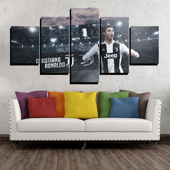 5 piece pictures art prints La Vecchia Signora Ronaldo live room decor-1202 (3)