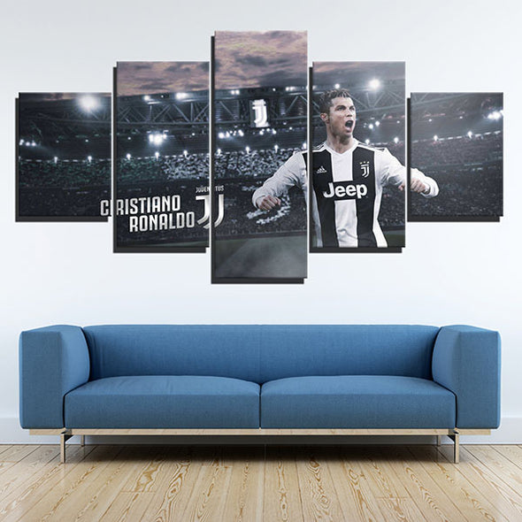 5 piece pictures art prints La Vecchia Signora Ronaldo live room decor-1202 (4)
