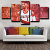 5 piece pictures framed prints Trail Blazers Lillard Red wall decor-1210 (4)