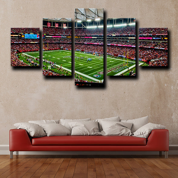 5 piece split canvas art Atlanta Falcons Rugby Field decor picture-1218 (1)