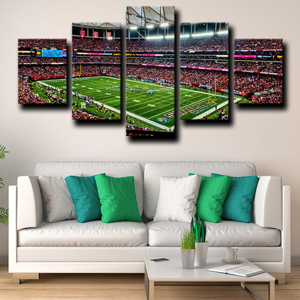 5 piece split canvas art Atlanta Falcons Rugby Field decor picture-1218 (2)