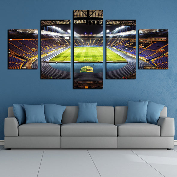 5 piece split canvas art FC Barcelona football field framed prints decor picture-1216 (3)