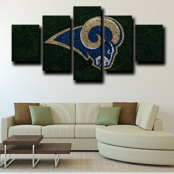 5 piece split canvas art Rams logo badge framed prints decor picture-1214 (3)