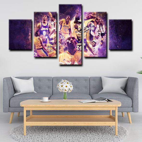 5 piece split canvas art framed prints Kobe Bryant decor picture1228 (4)