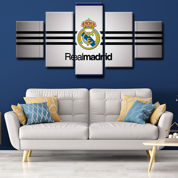  5 piece split canvas art framed prints Real Madrid CF decor picture1216 (3)