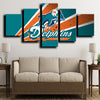 5 piece split canvas framed prints Miami Dolphins logo wall picture-1204 (4)