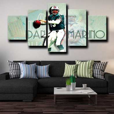 5 piece sports canvas prints Miami Dolphins Marshall wall picture-1205 (1)