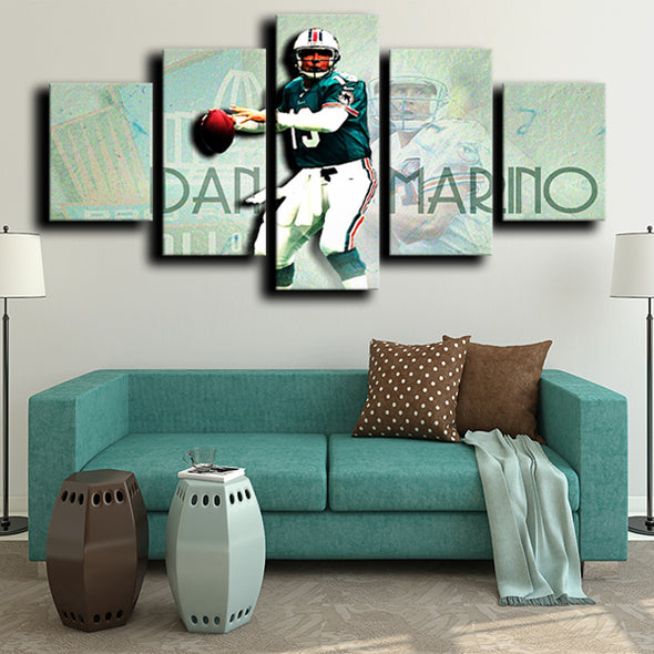 5 piece sports canvas prints Miami Dolphins Marshall wall picture-1205 (3)