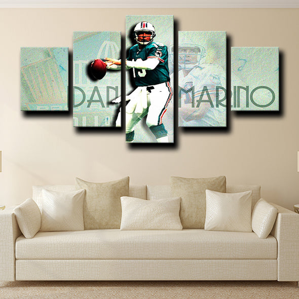 5 piece sports canvas prints Miami Dolphins Marshall wall picture-1205 (4)