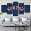 5 piece wall ar framed prints Red Sox Dark blue art live room decor-50029 (3)
