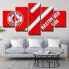 5 piece wall ar framed prints Red Sox Red and white art wall picture-50011 (3)