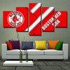 5 piece wall ar framed prints Red Sox Red and white art wall picture-50011 (4)