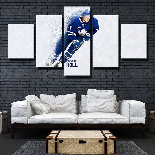 5 piece wall art canvas printsLeafers Holl Blue Jersey decor picture-1246 (1)
