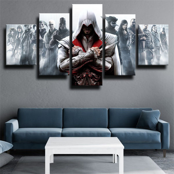 5 piece wall art canvas prints Assassin Brotherhood live room decor-1219 (2)