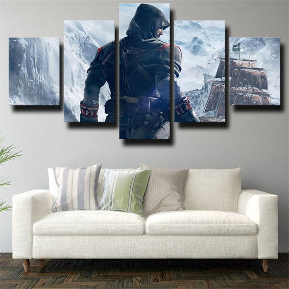 5 piece wall art canvas prints Assassin's Creed Rogue decor picture-1202 (2)