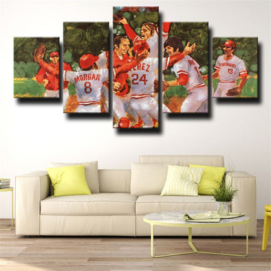 5 piece wall art canvas prints Big Red Machine all team home decor-1205 (1)