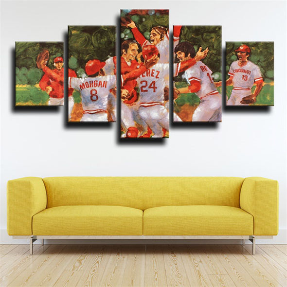 5 piece wall art canvas prints Big Red Machine all team home decor-1205 (3)