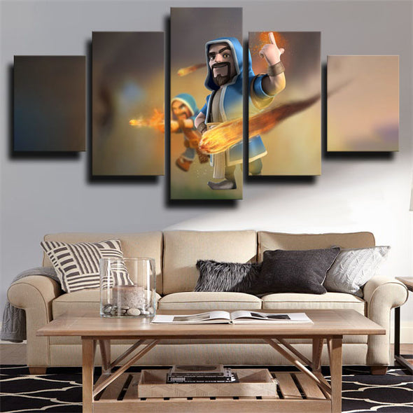 5 piece wall art canvas prints Clash Royale Wizard bed room wall decor-1524 (1)