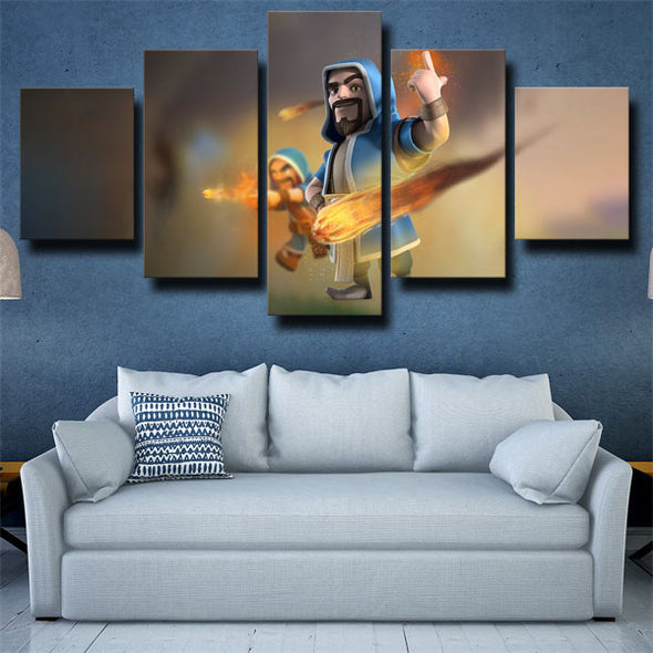 5 piece wall art canvas prints Clash Royale Wizard bed room wall decor-1524 (2)
