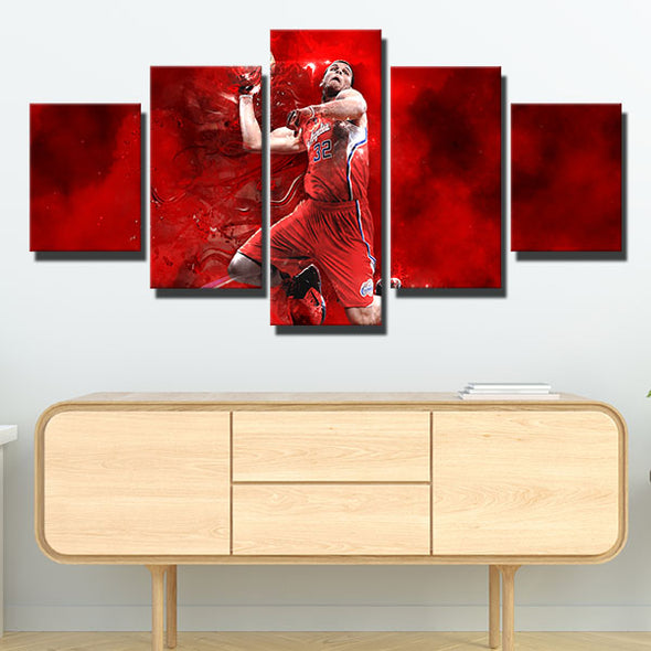 5 piece wall art canvas prints Clippers Griffin red decor picture-1228 (3)