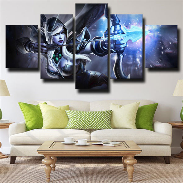 5 piece wall art canvas prints DOTA 2 Drow Ranger live room decor-1305 (2)