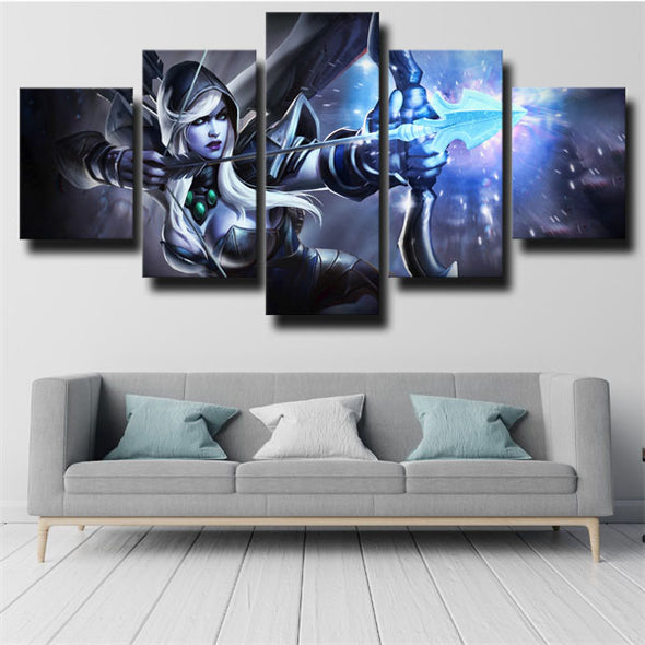 5 piece wall art canvas prints DOTA 2 Drow Ranger live room decor-1305 (3)