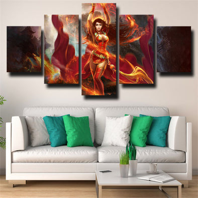 5 piece wall art canvas prints DOTA 2 Lina home decor-1354 (1)