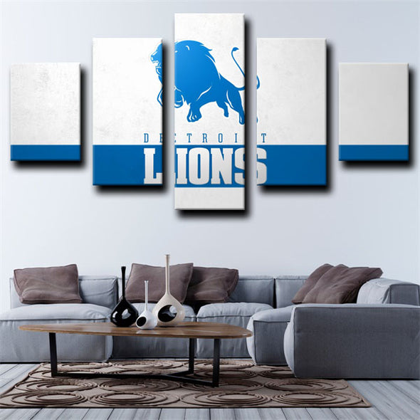5 piece wall art canvas prints Detroit Lions home decor-1205 (2)