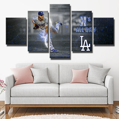5 piece wall art canvas prints Dodgers Kershaw pitcher wall decor-4003 (1)