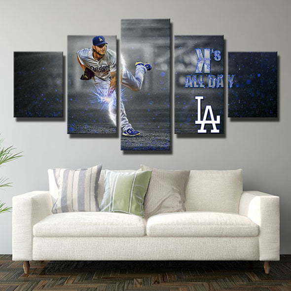5 piece wall art canvas prints Dodgers Kershaw pitcher wall decor-4003 (2)