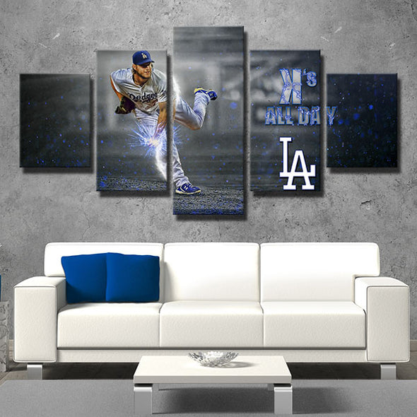 5 piece wall art canvas prints Dodgers Kershaw pitcher wall decor-4003 (3)