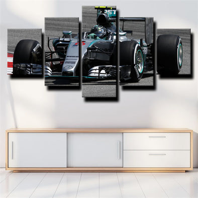 5 piece wall art canvas prints Formula 1 Car Mercedes AMG home decor-1200 (1)
