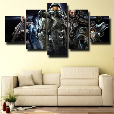 5 piece wall art canvas prints Halo Full Characters home decor-1505 (1)