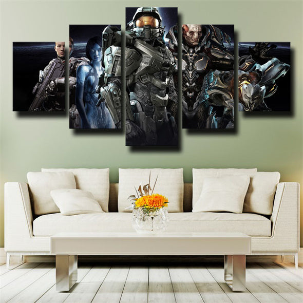 5 piece wall art canvas prints Halo Full Characters home decor-1505 (2)