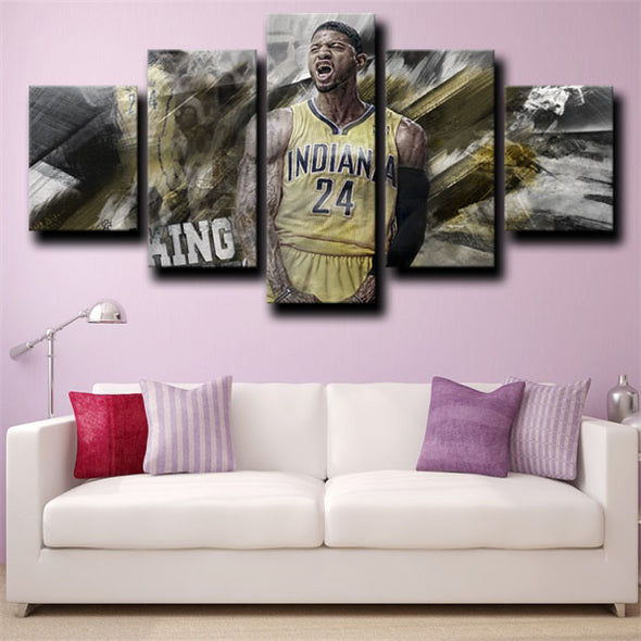 5 piece wall art canvas prints Indiana Pacers George live room decor-1222 (2)