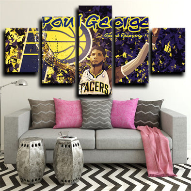 5 piece wall art canvas prints Indiana Pacers George live room decor-1223 (1)