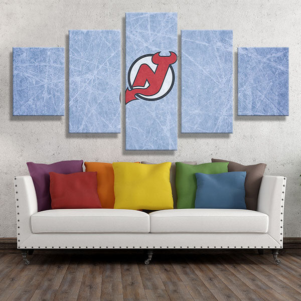 New Jersey Devils Logo Canvas